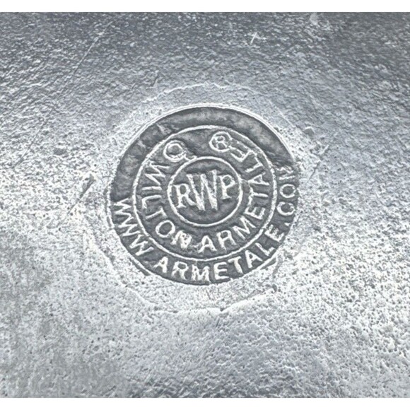 VTG Wilton Armetale Pewter CRAB SEA SHELL Trimmed Bowl 12 3/8" Serving Bowl - Picture 7 of 8